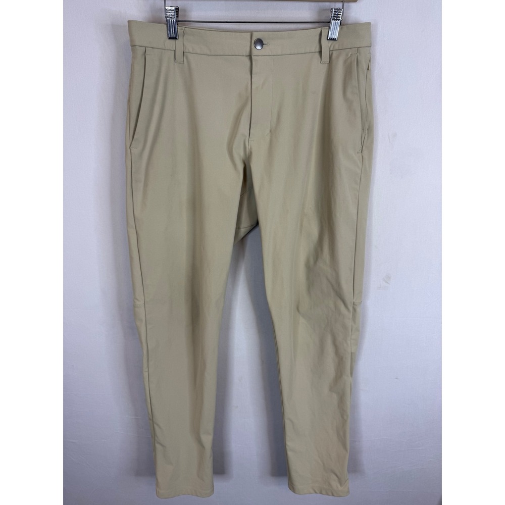 Lululemon Commission Pant Slim Warpstreme Tan Khaki Mens‎ 32X32 LM6AEXS